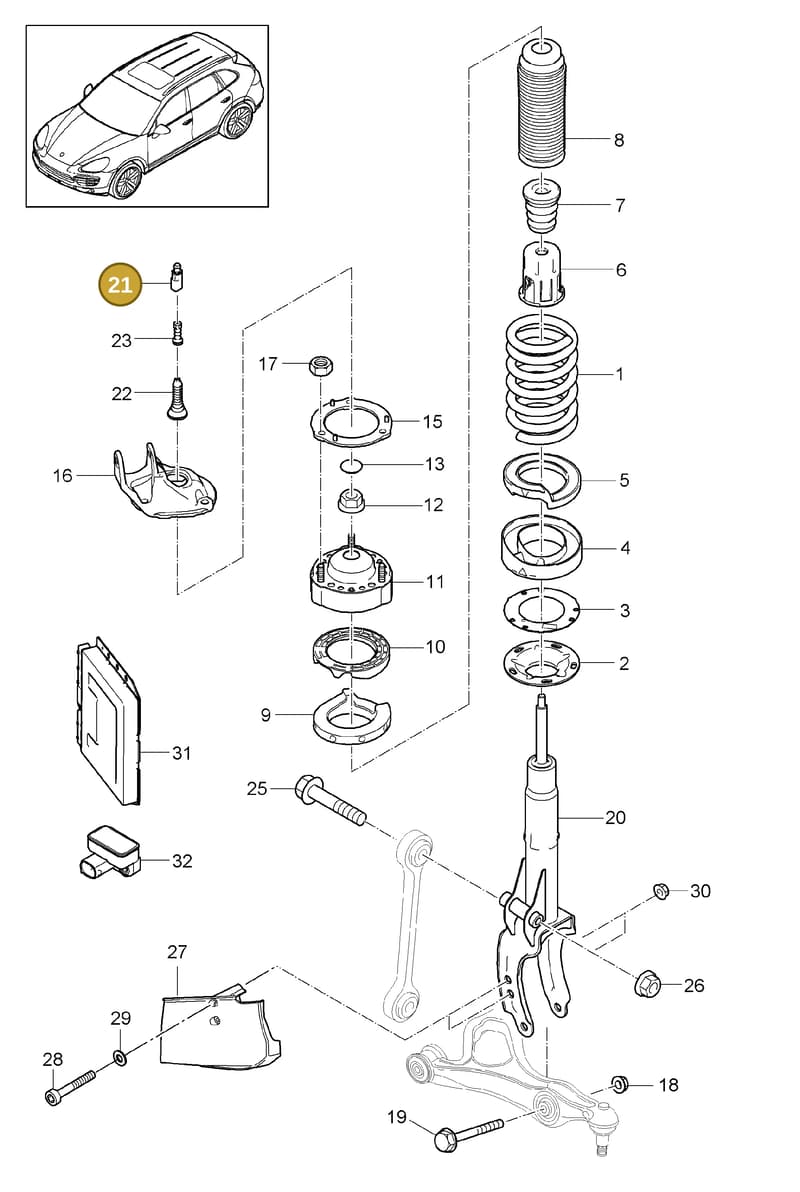 95834391300 — Porsche Cayenne (2010-2018) diagram p37402000, position 21