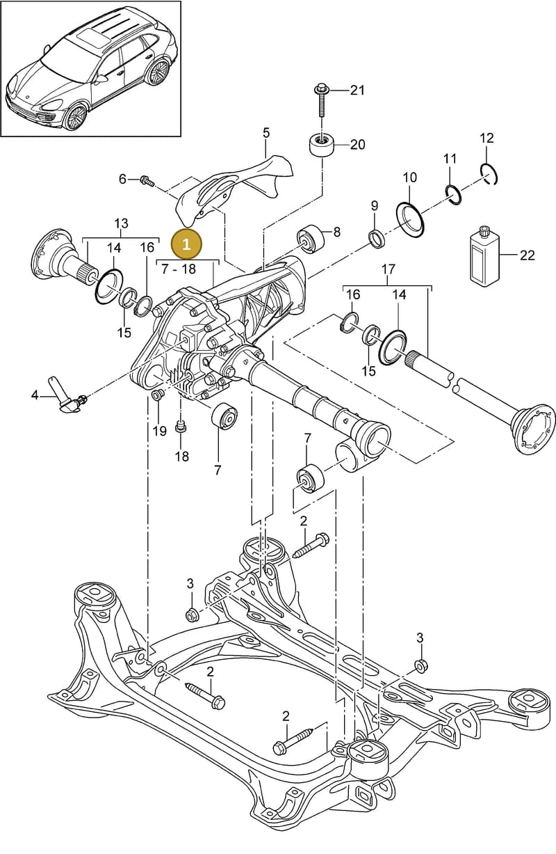 958349012RX — Porsche Cayenne (2010-2018) diagram p37305000, position 1