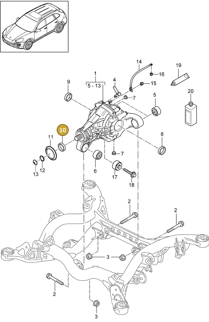 95834918940 — Porsche Cayenne (2010-2018) diagram p37305040, position 10