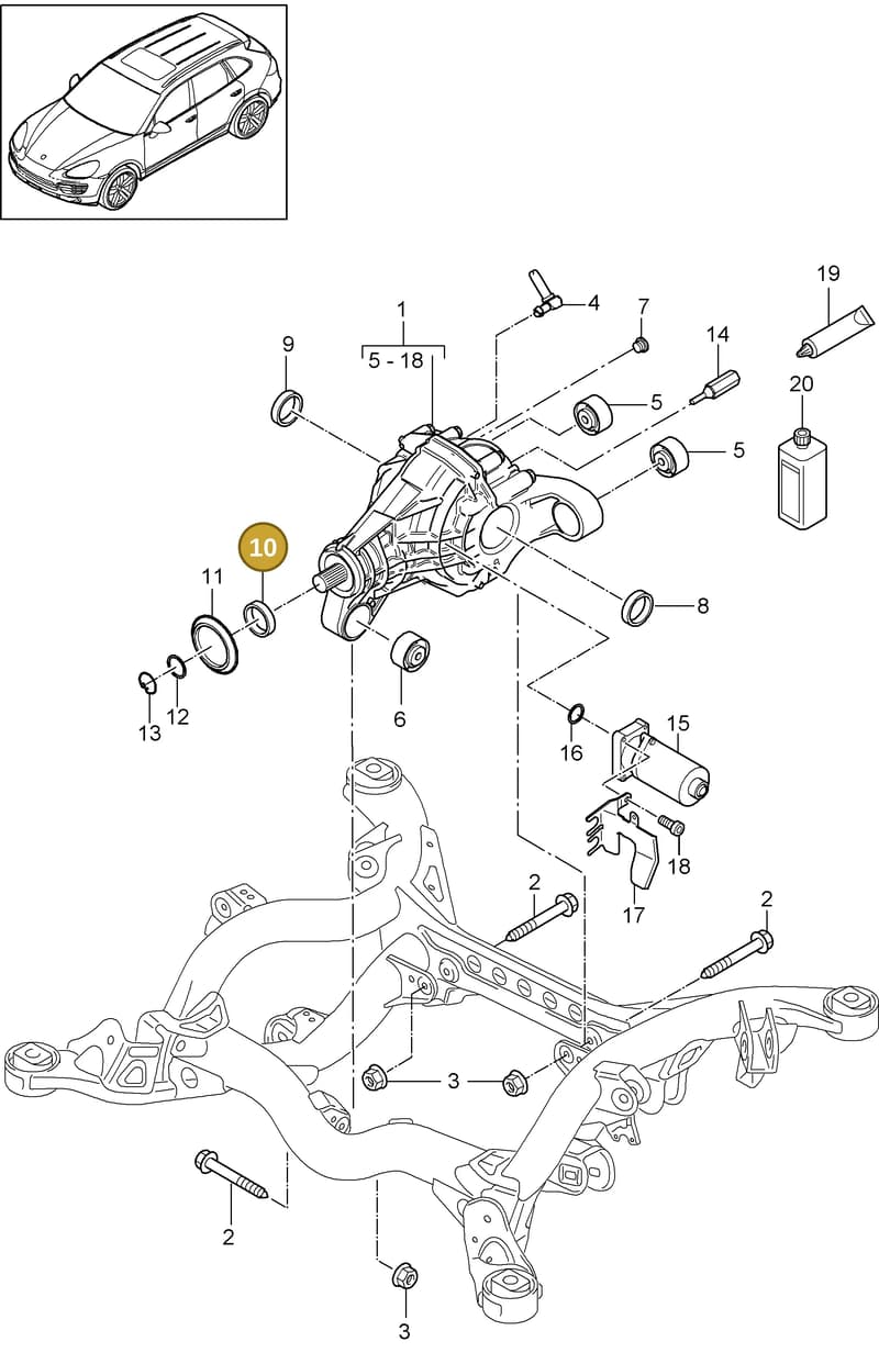 95834918940 — Porsche Cayenne (2010-2018) diagram p37305050, position 10