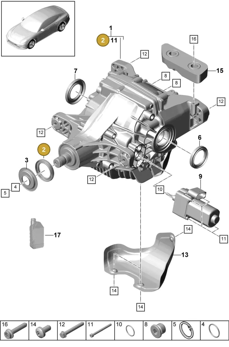 95834918940 — Porsche Panamera (2016-2020) diagram p49305040, position 2