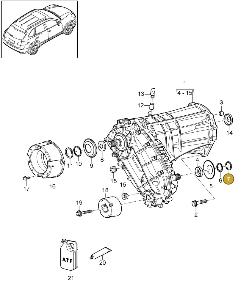 95834949110 — Porsche Cayenne (2010-2018) diagram p37305020, position 7