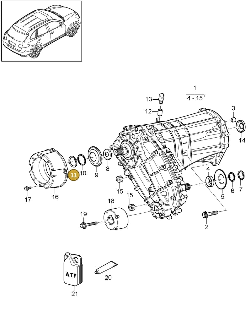 95834949300 — Porsche Cayenne (2010-2018) diagram p37305020, position 11