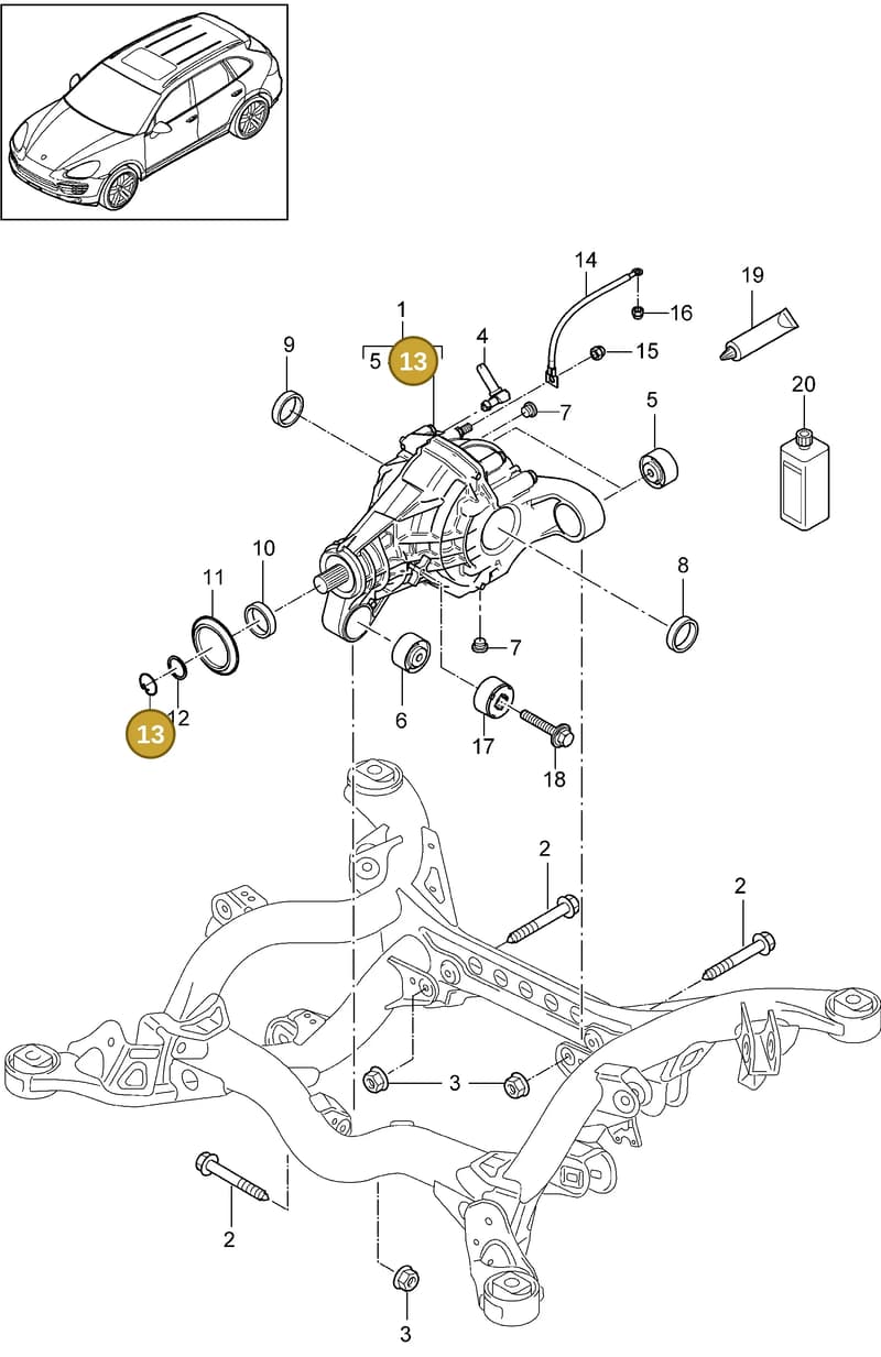 95834949300 — Porsche Cayenne (2010-2018) diagram p37305040, position 13