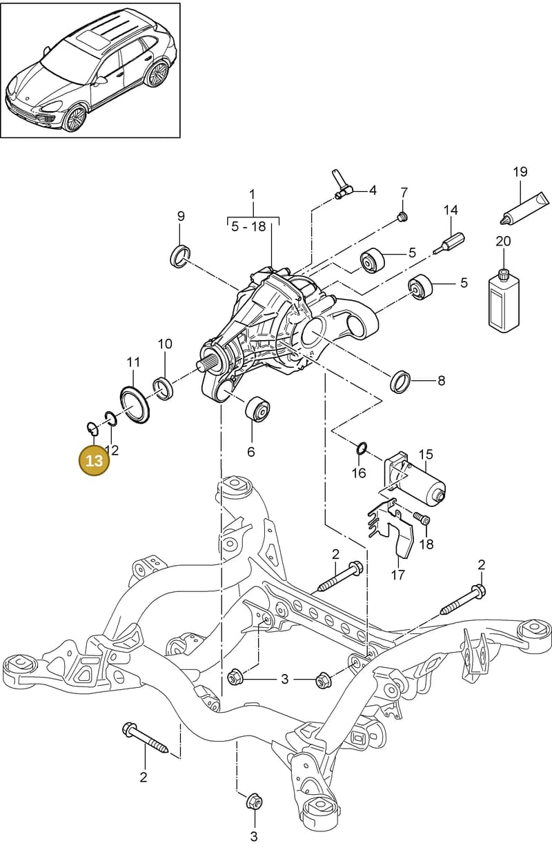 95834949300 — Porsche Cayenne (2010-2018) diagram p37305050, position 13