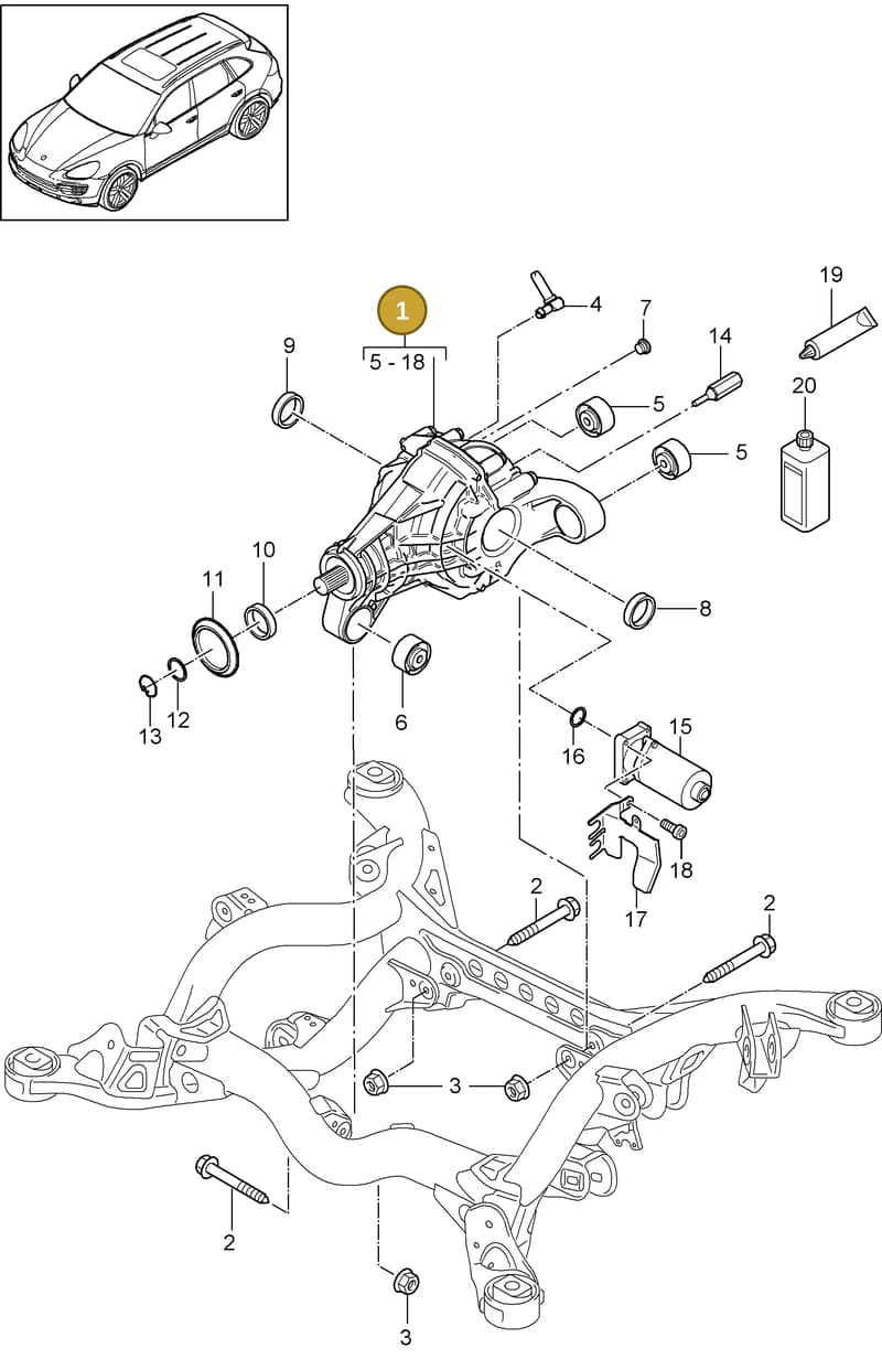 95835002105 — Porsche Cayenne (2010-2018) diagram p37305050, position 1