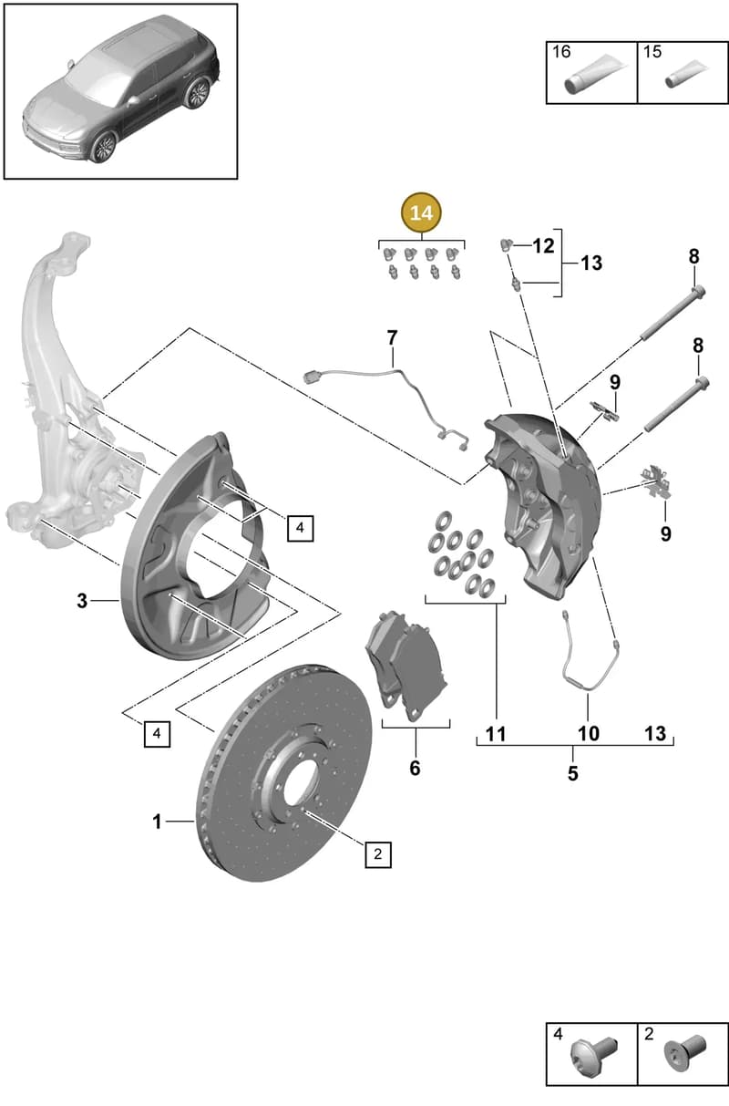 95835112100 — Porsche Cayenne (2017-2023) diagram p51602020, position 14