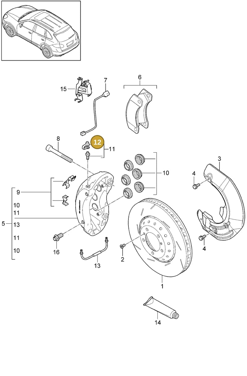 95835120700 — Porsche Cayenne (2010-2018) diagram p37602000, position 12