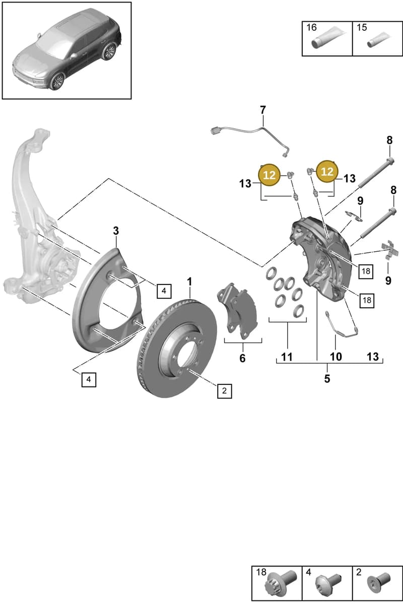 95835120700 — Porsche Cayenne (2017-2023) diagram p51602010, position 12
