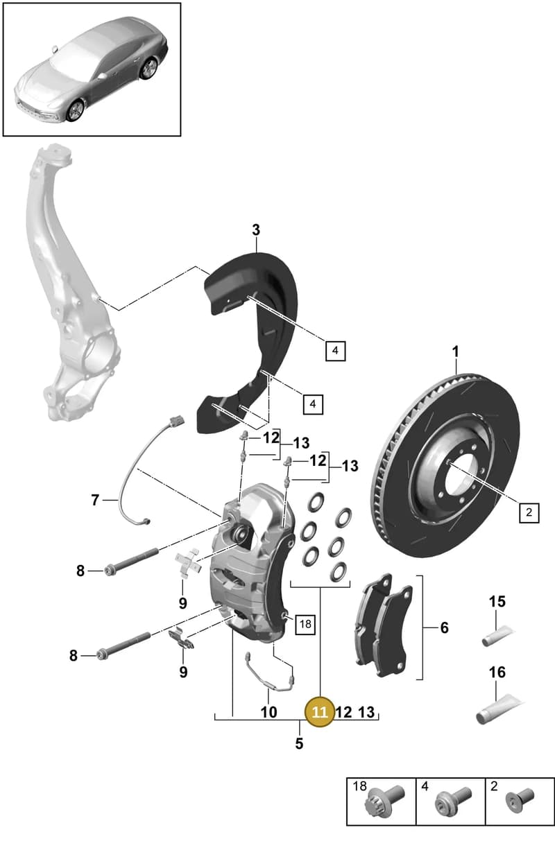 95835131300 — Porsche Panamera (2016-2020) diagram p49602010, position 11