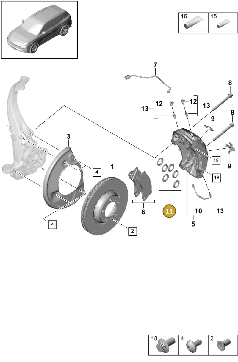 95835131300 — Porsche Cayenne (2017-2023) diagram p51602010, position 11