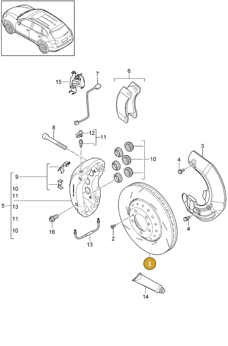 95835140401 — Porsche Cayenne (2010-2018) diagram p37602000, position 1