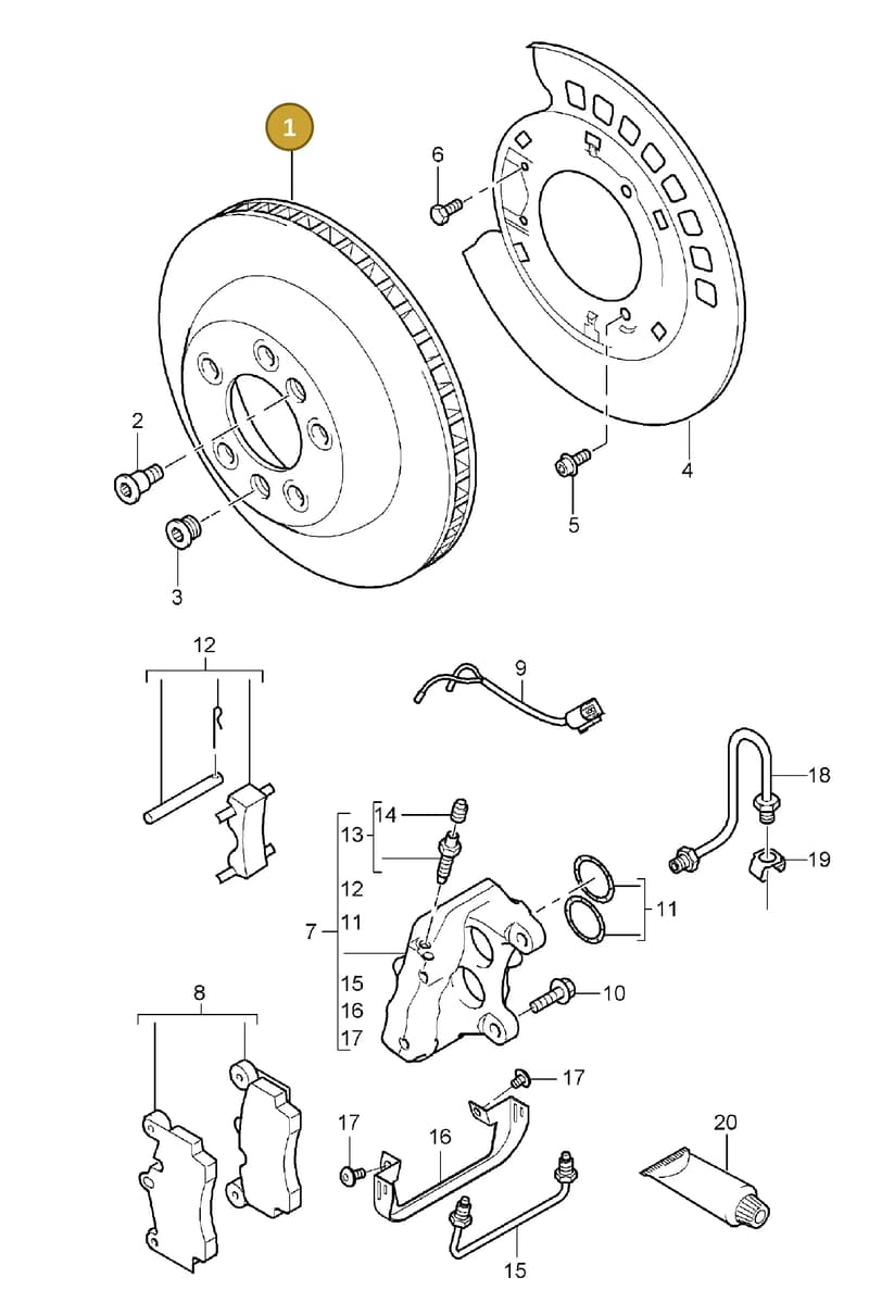 95835240150 — Porsche Cayenne (2002-2006) diagram p24603000, position 1