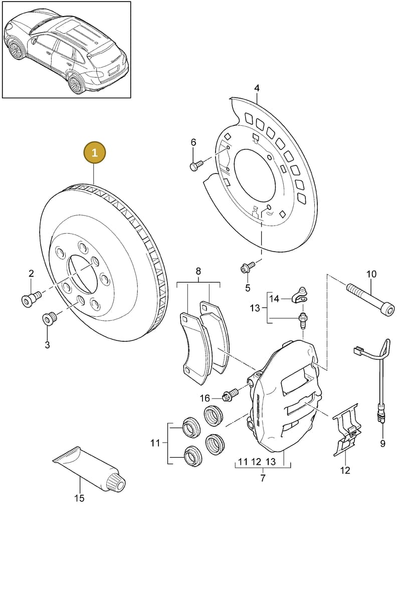 95835240150 — Porsche Cayenne (2010-2018) diagram p37603000, position 1