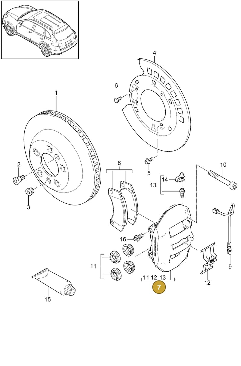 95835242320 — Porsche Cayenne (2010-2018) diagram p37603000, position 7