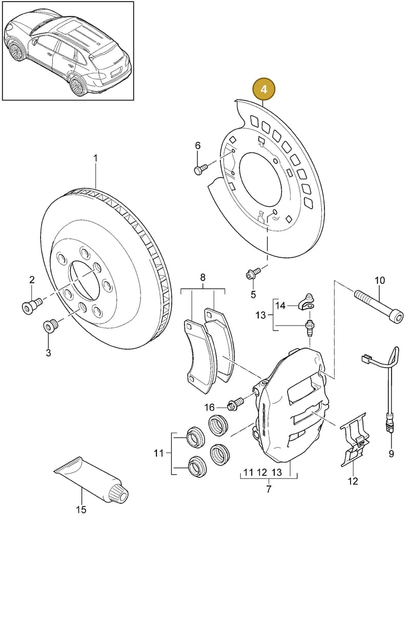 95835280102 — Porsche Cayenne (2010-2018) diagram p37603000, position 4