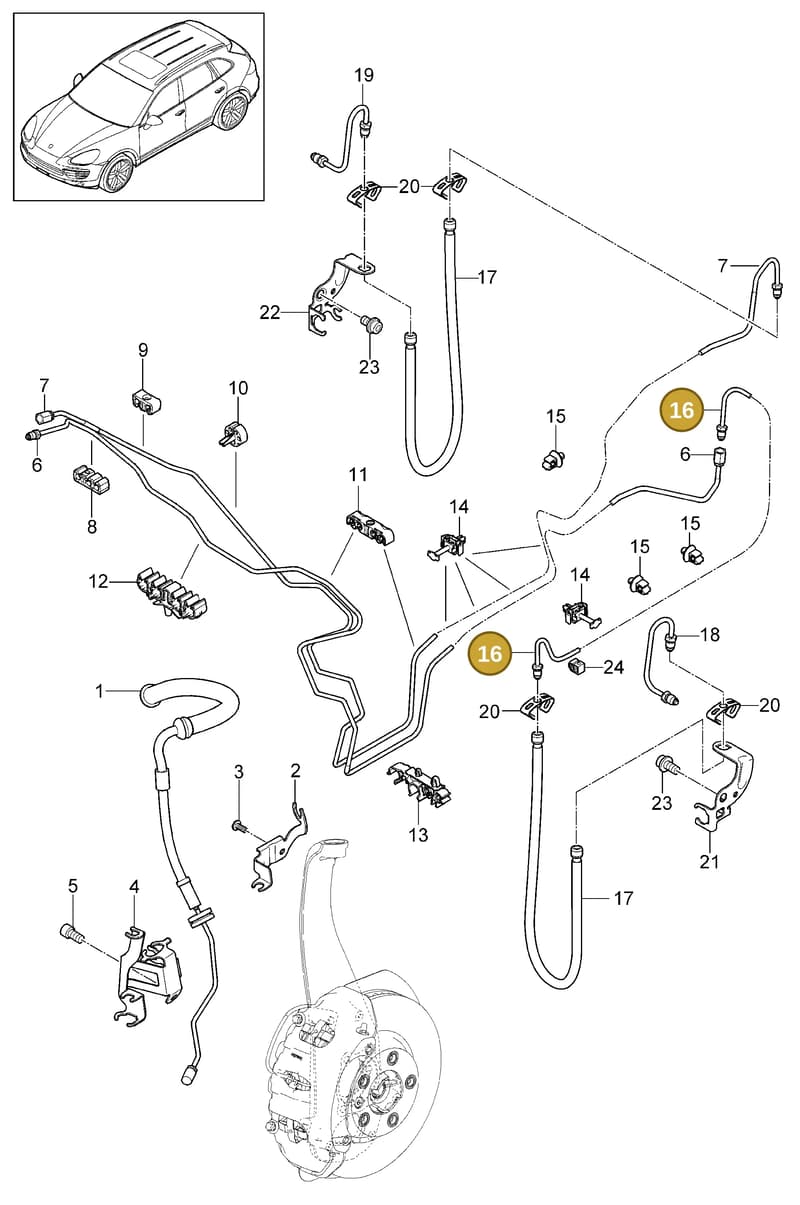 95835518901 — Porsche Cayenne (2010-2018) diagram p37604010, position 16