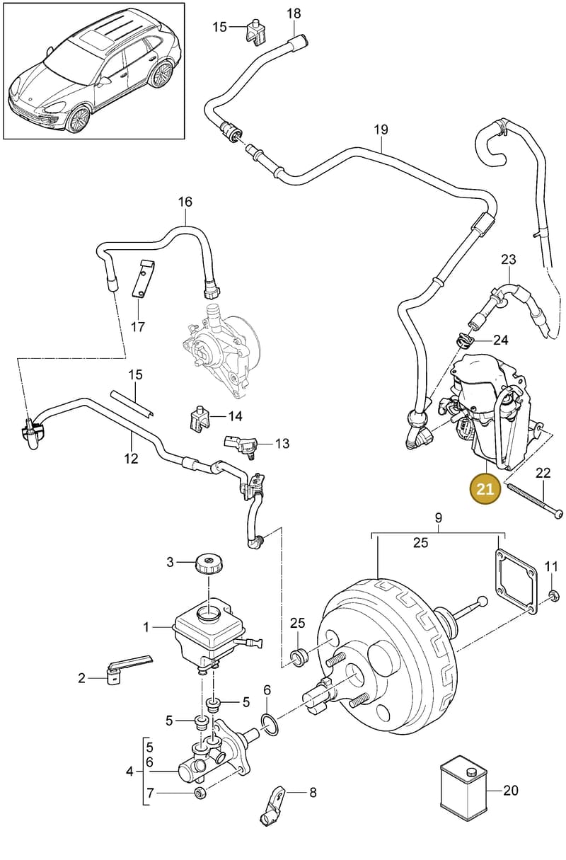 95835521501 — Porsche Cayenne (2010-2018) diagram p37604000, position 21