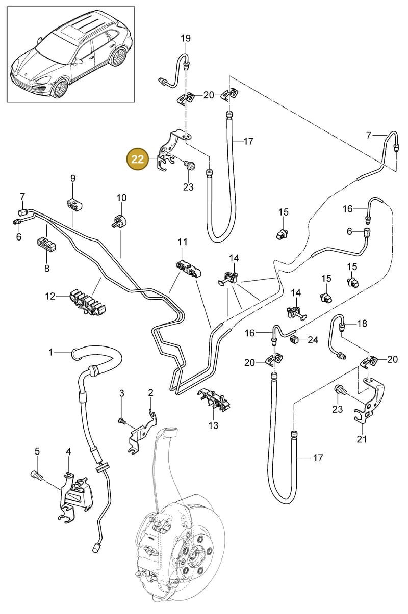 95835550600 — Porsche Cayenne (2010-2018) diagram p37604010, position 22