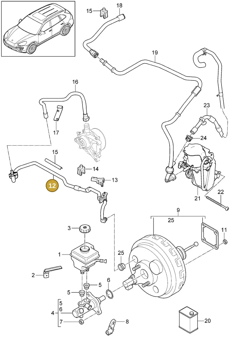 95835557721 — Porsche Cayenne (2010-2018) diagram p37604000, position 12