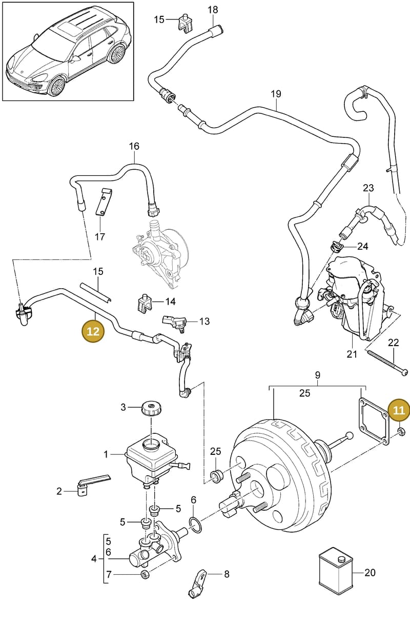 95835557741 — Porsche Cayenne (2010-2018) diagram p37604000, position 11+12