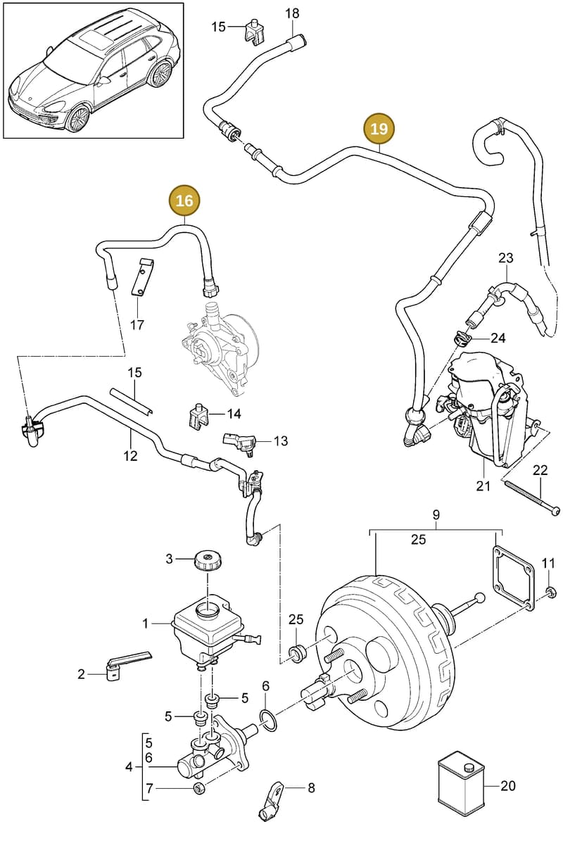 95835558002 — Porsche Cayenne (2010-2018) diagram p37604000, position 16+19
