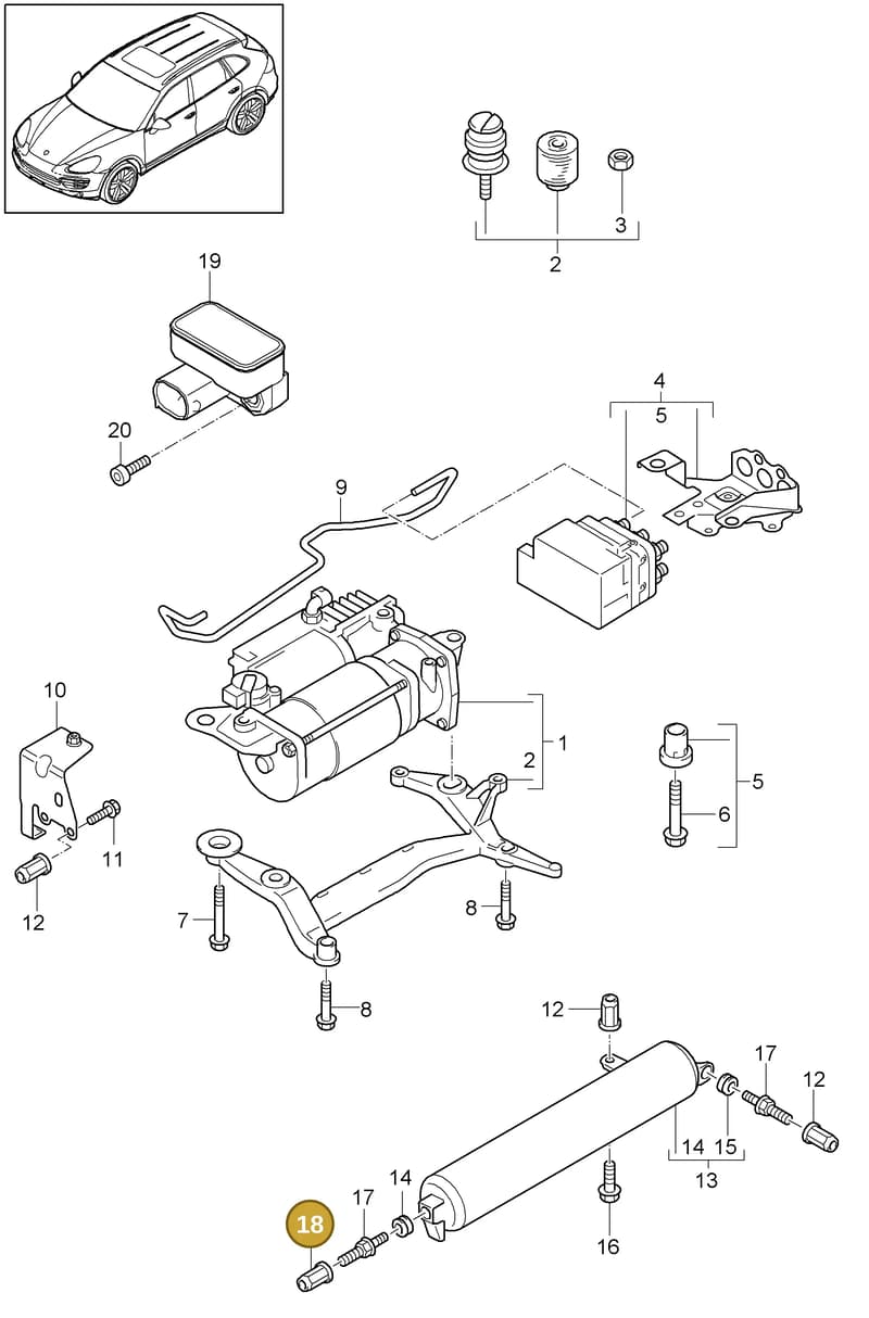 95835886000 — Porsche Cayenne (2010-2018) diagram p37606000, position 18