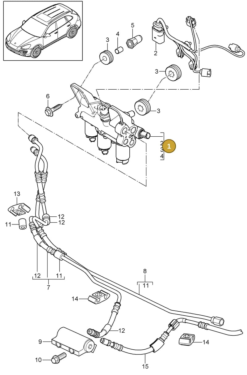95835911702 — Porsche Cayenne (2010-2018) diagram p37402020, position 1