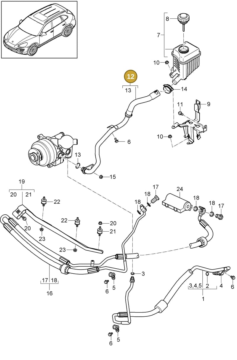 95835911852 — Porsche Cayenne (2010-2018) diagram p37402030, position 12