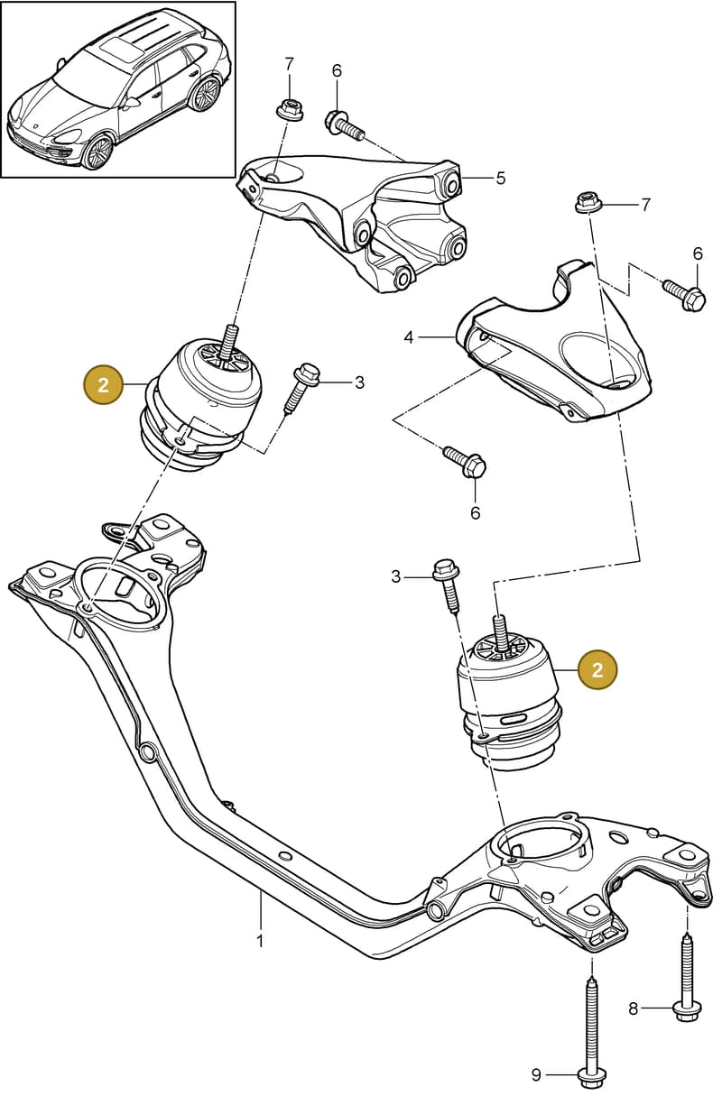 95837504940 — Porsche Cayenne (2010-2018) diagram p37109030, position 2