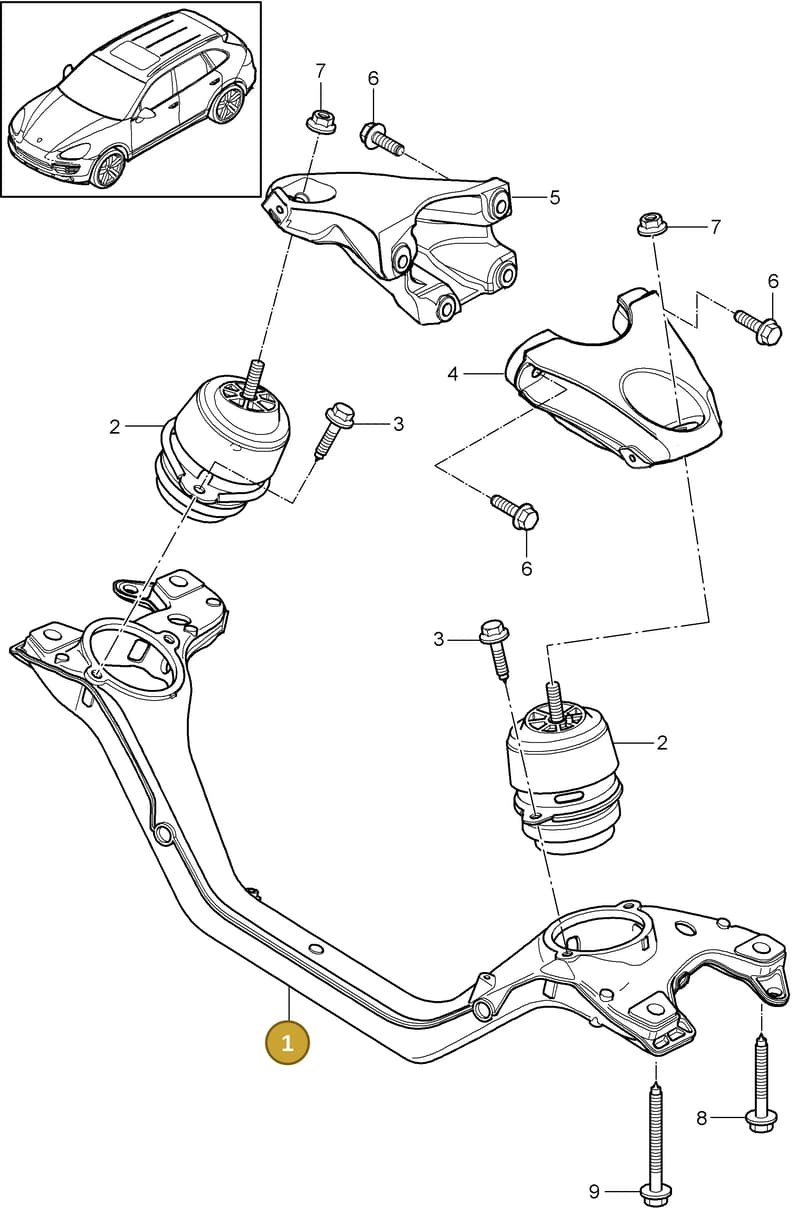 95837530900 — Porsche Cayenne (2010-2018) diagram p37109030, position 1