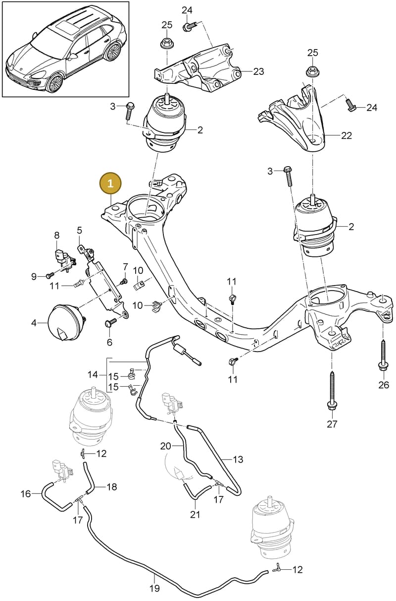 95837530920 — Porsche Cayenne (2010-2018) diagram p37109050, position 1