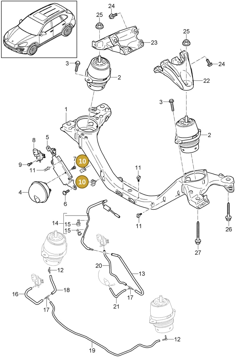 95837544200 — Porsche Cayenne (2010-2018) diagram p37109050, position 10