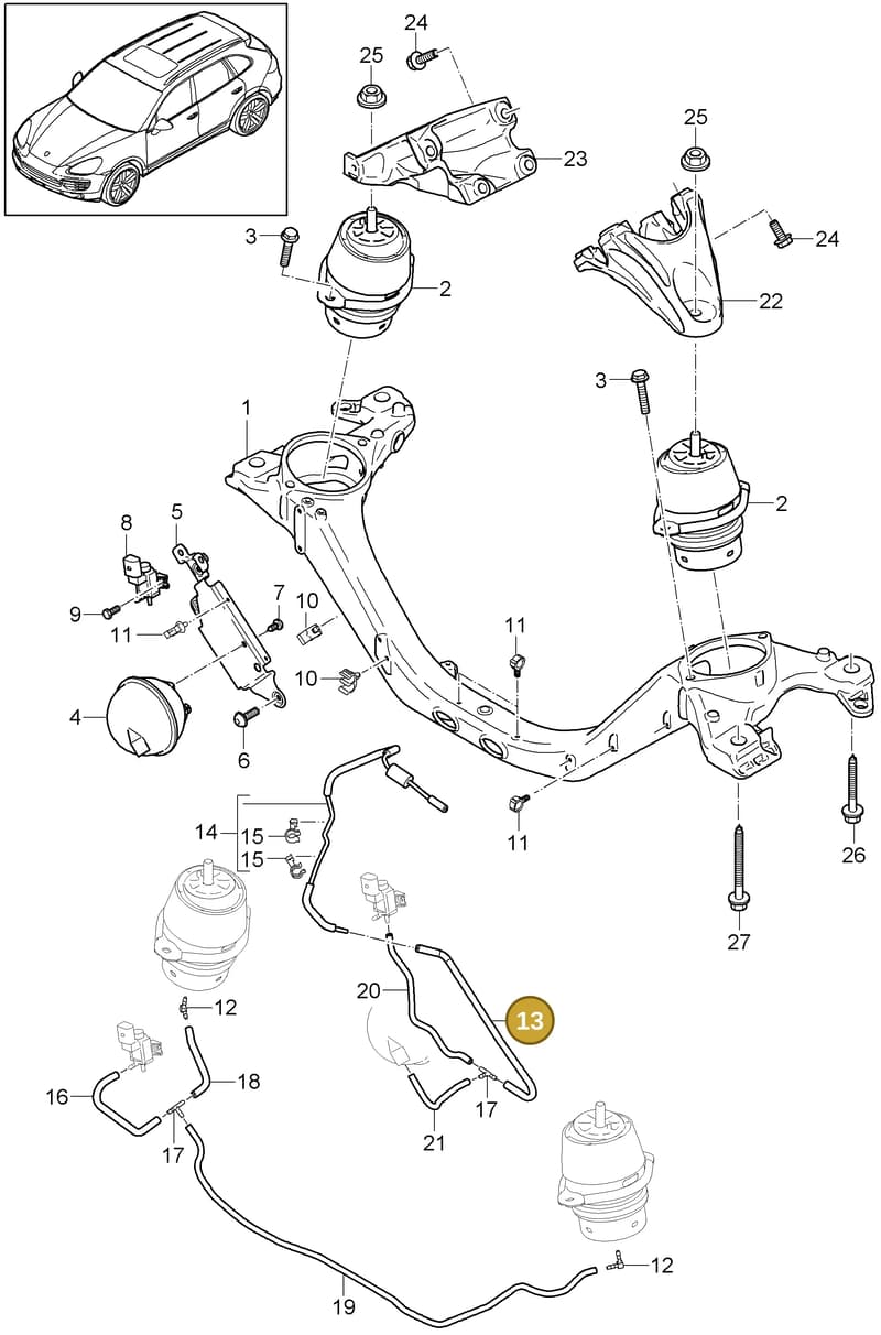 95837572110 — Porsche Cayenne (2010-2018) diagram p37109050, position 13