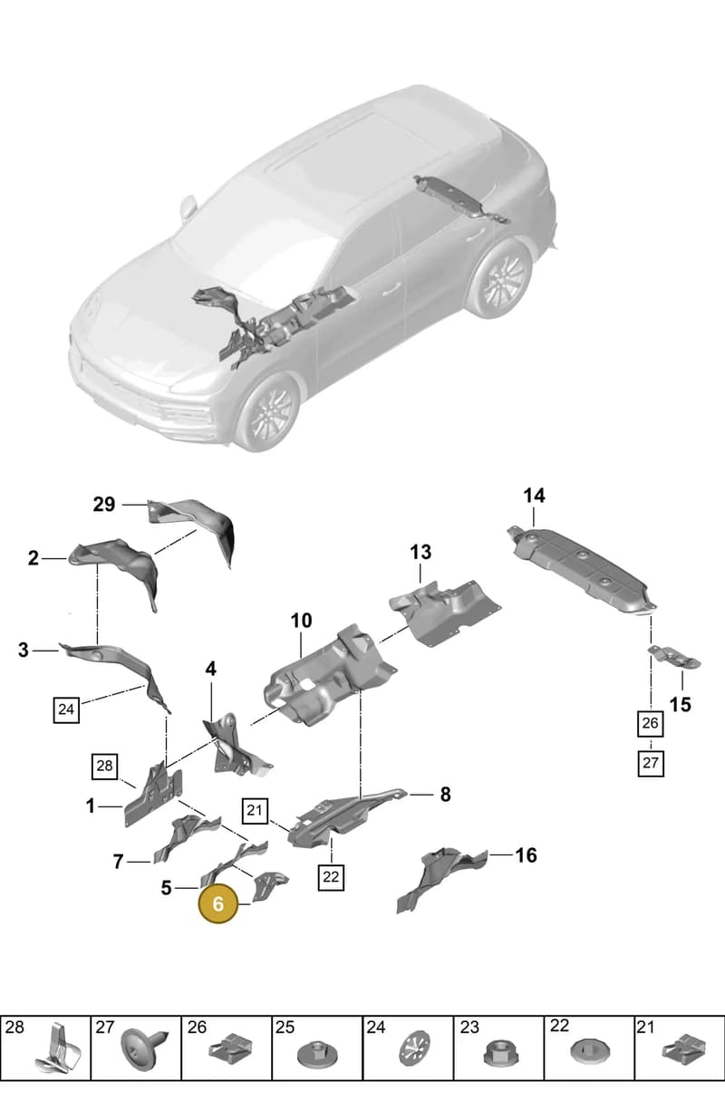958399299D — Porsche Cayenne (2017-2023) diagram p51801080, position 6