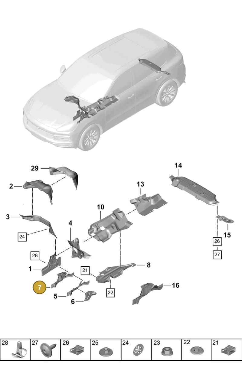 958399299E — Porsche Cayenne (2017-2023) diagram p51801080, position 7