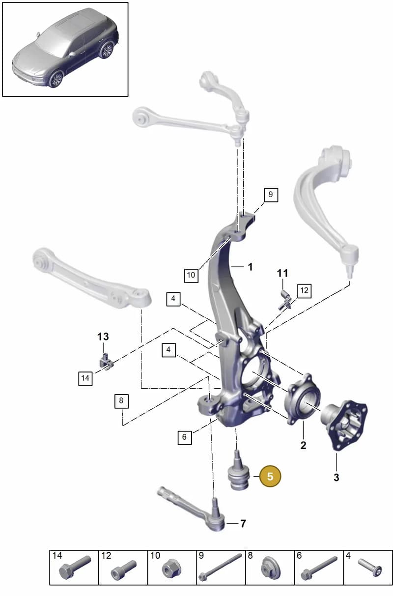 958407689C — Porsche Cayenne (2017-2023) diagram p51401020, position 5