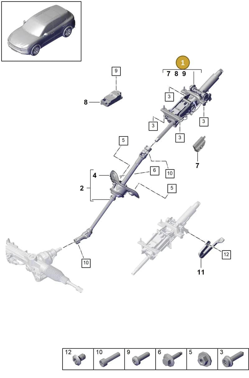 958419502J — Porsche Cayenne (2017-2023) diagram p51403300, position 1