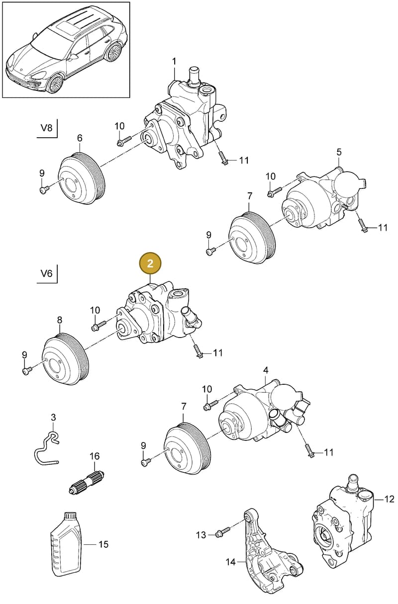 958422154A — Porsche Cayenne (2010-2018) diagram p37403020, position 2
