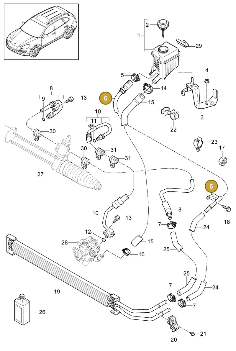 958422890 — Porsche Cayenne (2010-2018) diagram p37403010, position 6