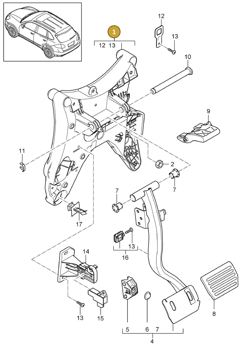 95842317100 — Porsche Cayenne (2010-2018) diagram p37702000, position 1