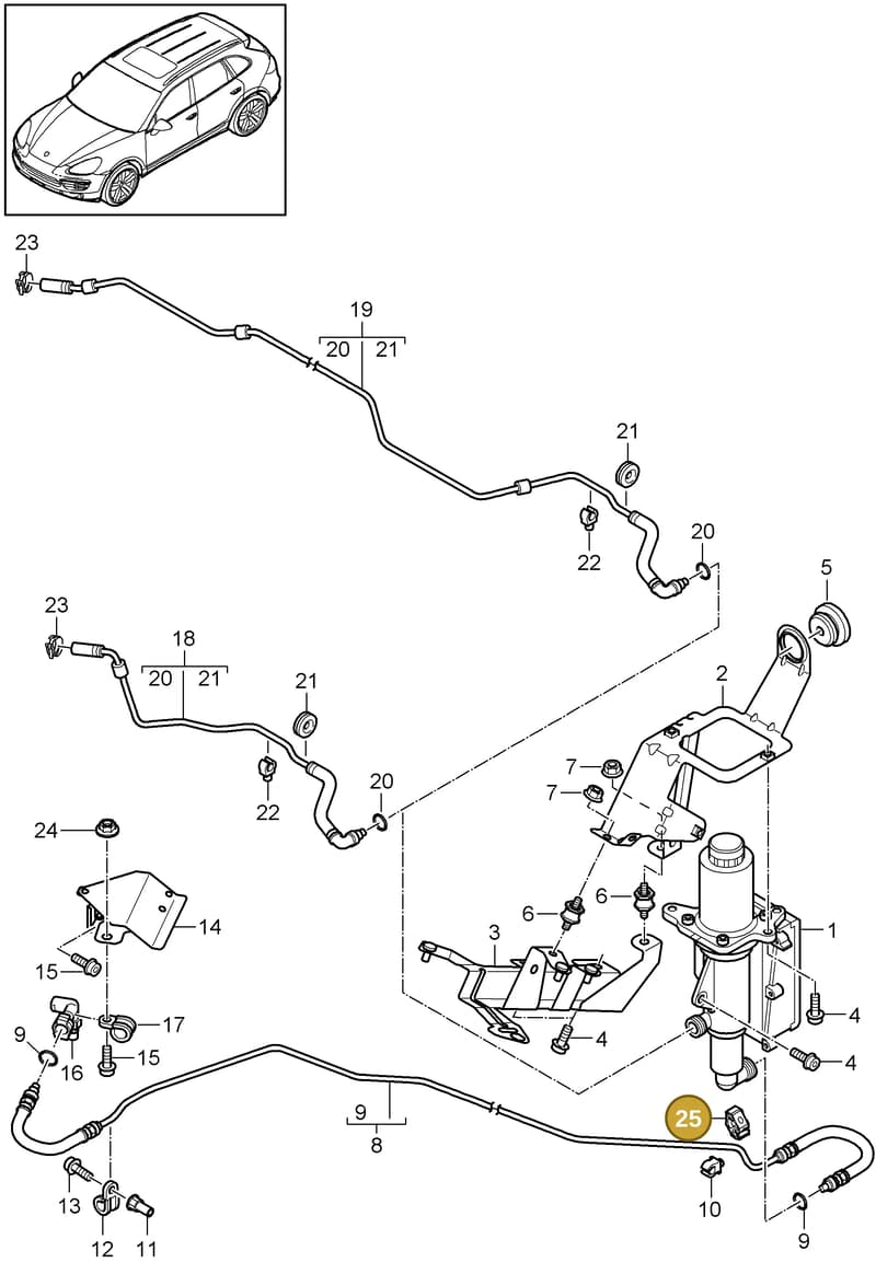 95842335000 — Porsche Cayenne (2010-2018) diagram p37301020, position 25