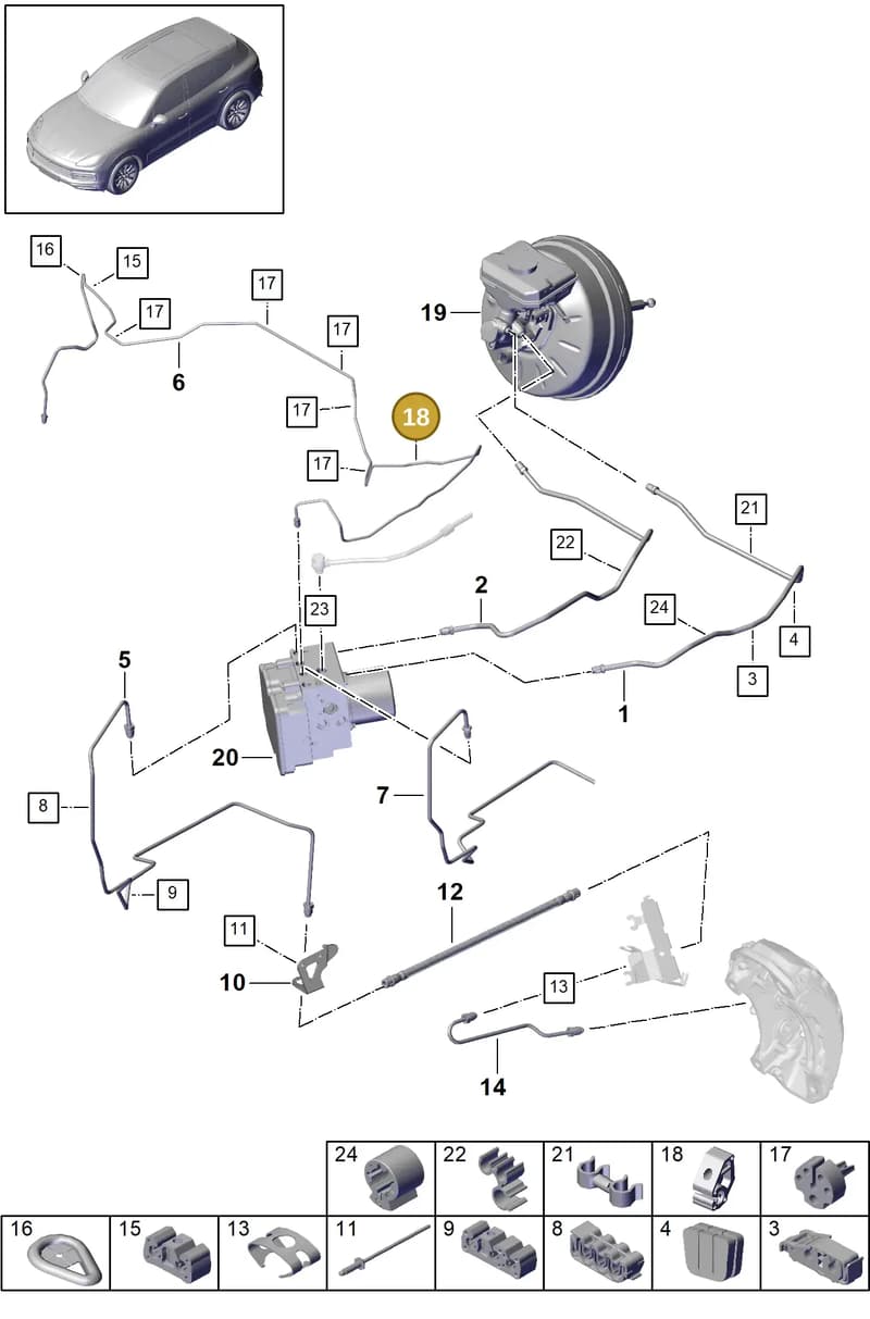 95842335000 — Porsche Cayenne (2017-2023) diagram p51604010, position 18