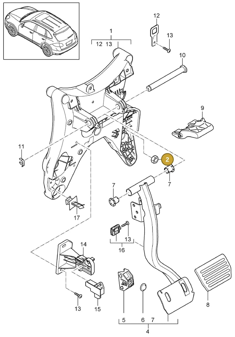95842364800 — Porsche Cayenne (2010-2018) diagram p37702000, position 2