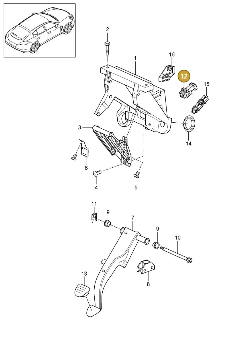 95842381000 — Porsche Panamera (2009-2016) diagram p35702005, position 12