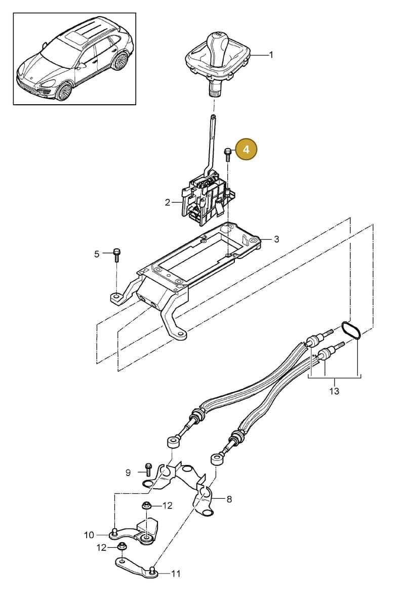 95842609500 — Porsche Cayenne (2010-2018) diagram p37701000, position 4
