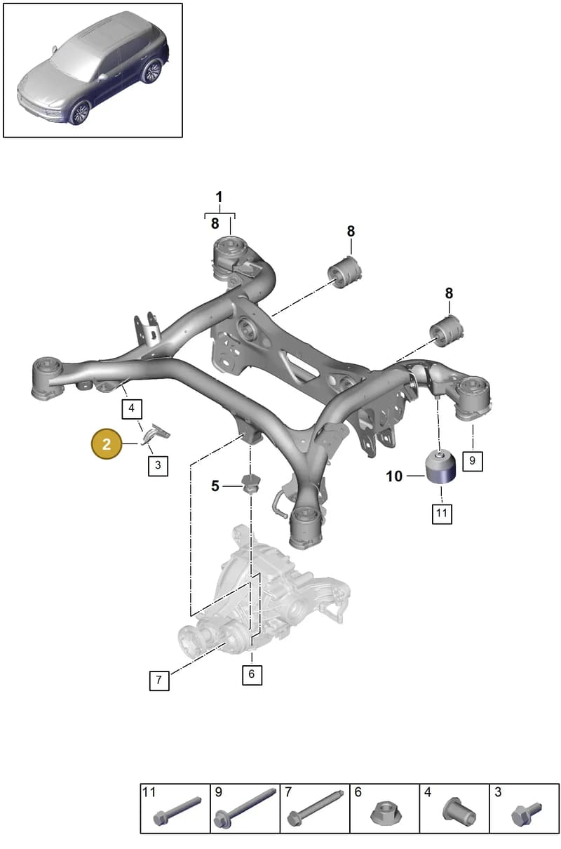 958501142E — Porsche Cayenne (2017-2023) diagram p51501000, position 2