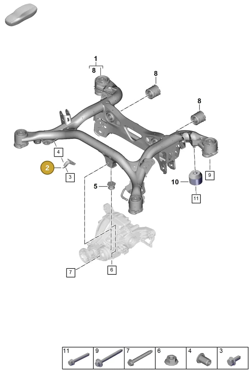 958501142E — Porsche Cayenne Coupe (2023-2023) diagram p60501000, position 2