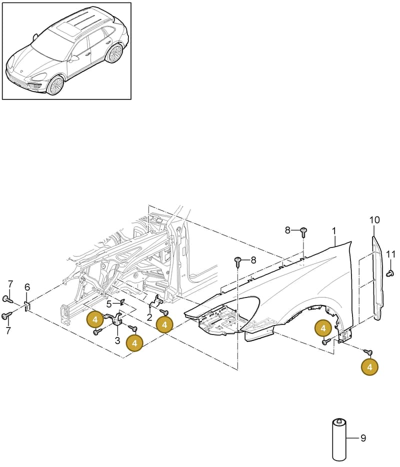 95850212200GRV — Porsche Cayenne (2010-2018) diagram p37801040, position 4