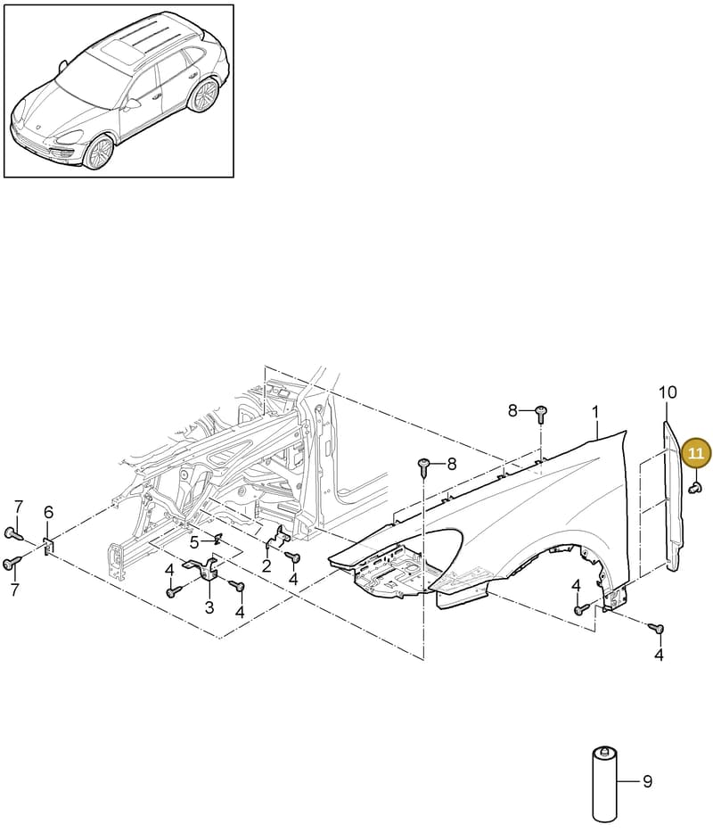95850215710 — Porsche Cayenne (2010-2018) diagram p37801040, position 11